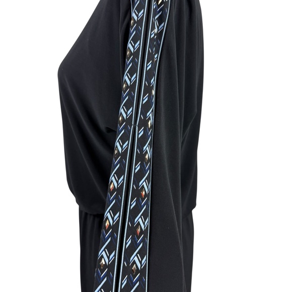 White House Black Market black split sleeve dress with embroidery size small - Picture 4 of 11